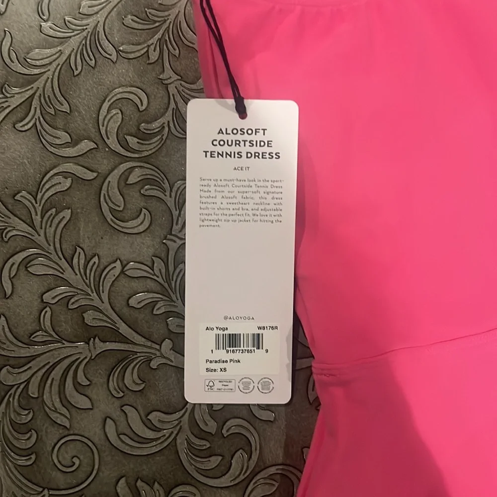 NWT * Alo Yoga Paradise Pink Alosoft Courtside Tennis Dress Size XS